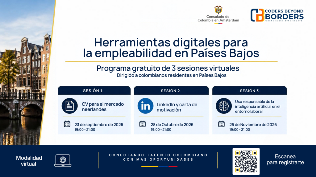 empleo en Países Bajos colombianos: Buscar empleo en Países Bajos: talleres gratuitos del Consulado en Ámsterdam sobre CV, LinkedIn e IA